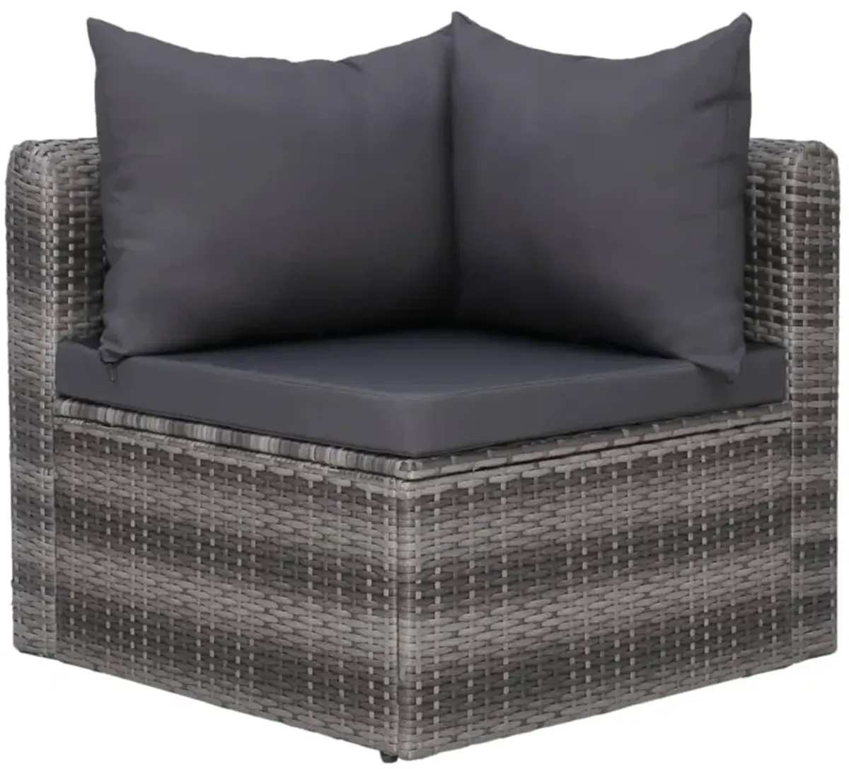 vidaXL 6 Piece Garden Sofa Set with Cushions & Pillows Poly Rattan Gray