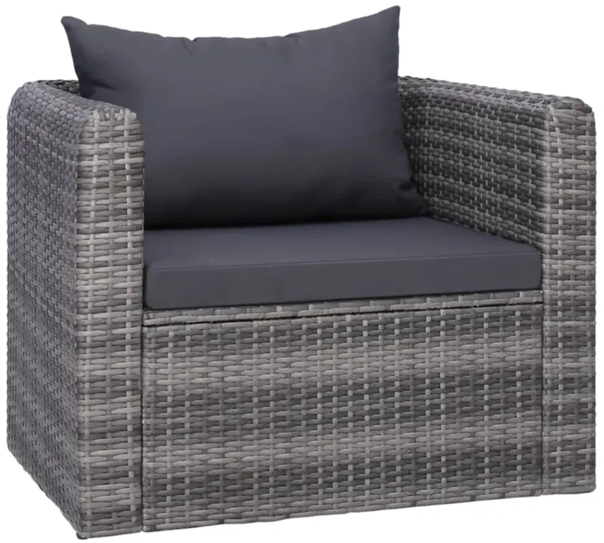 vidaXL 6 Piece Garden Sofa Set with Cushions & Pillows Poly Rattan Gray