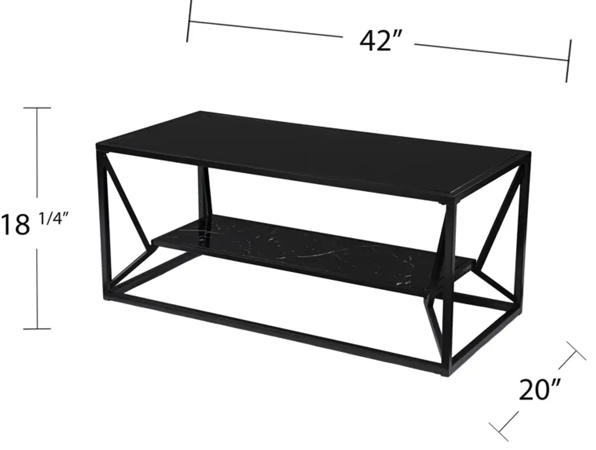 Argall Glass-Top Cocktail Table w/ Storage