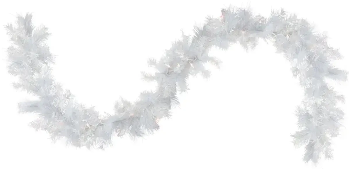 9' x 10" Pre-Lit Vermont White Pine Artificial Christmas Garland  Clear Lights