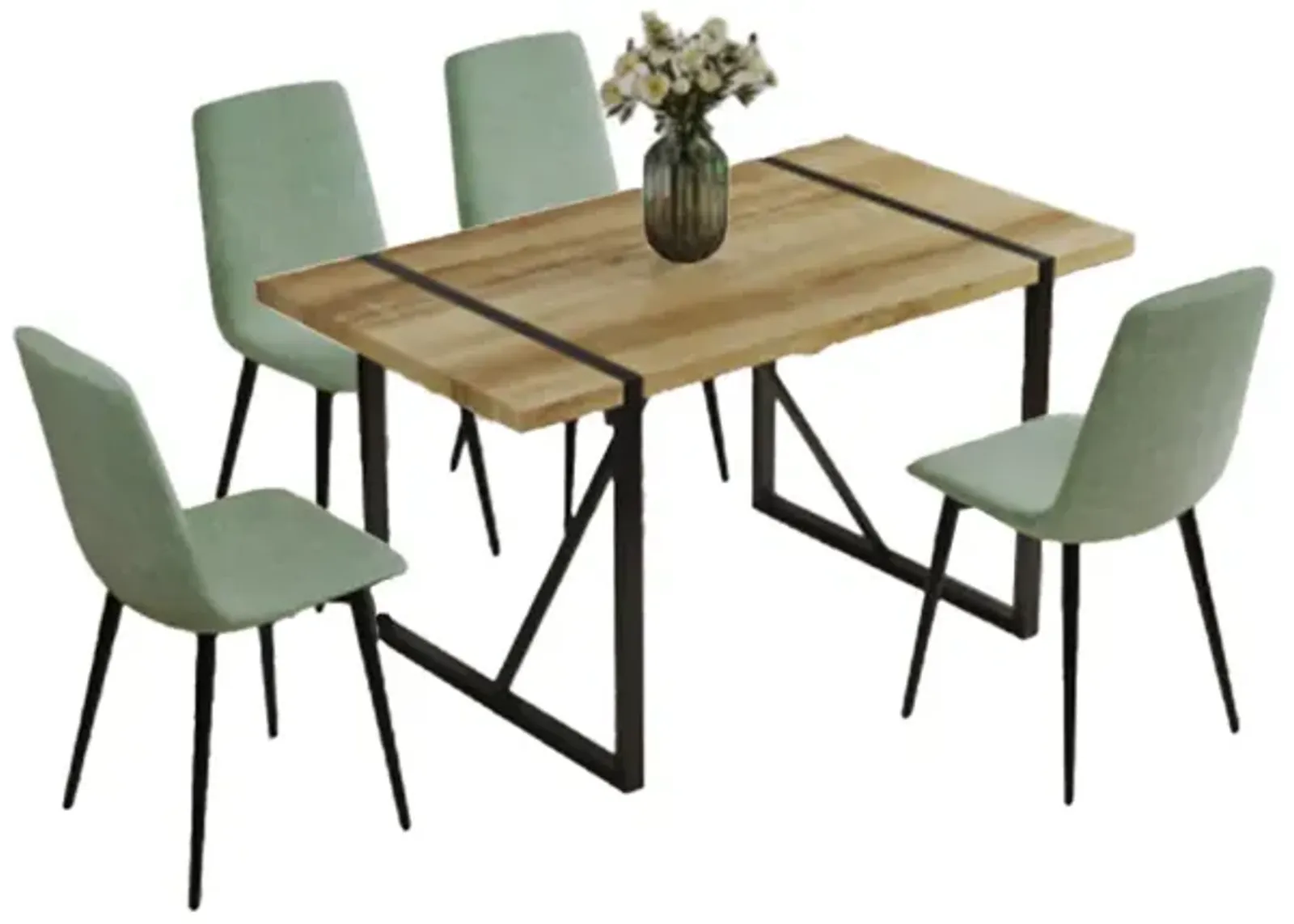 Merax Dining Table and 4 Dining Chairs Dining Set