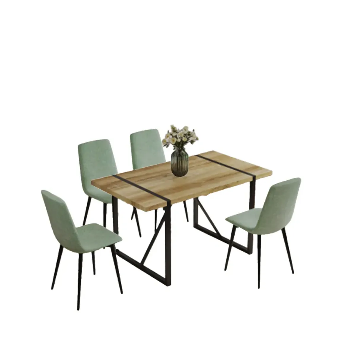 Merax Dining Table and 4 Dining Chairs Dining Set