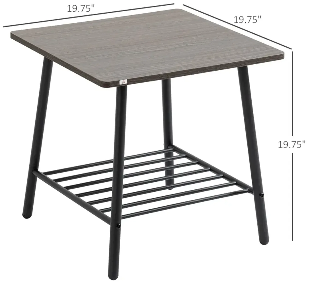 Modern Living Room Accent: 2-Tier Metal Frame Side Table