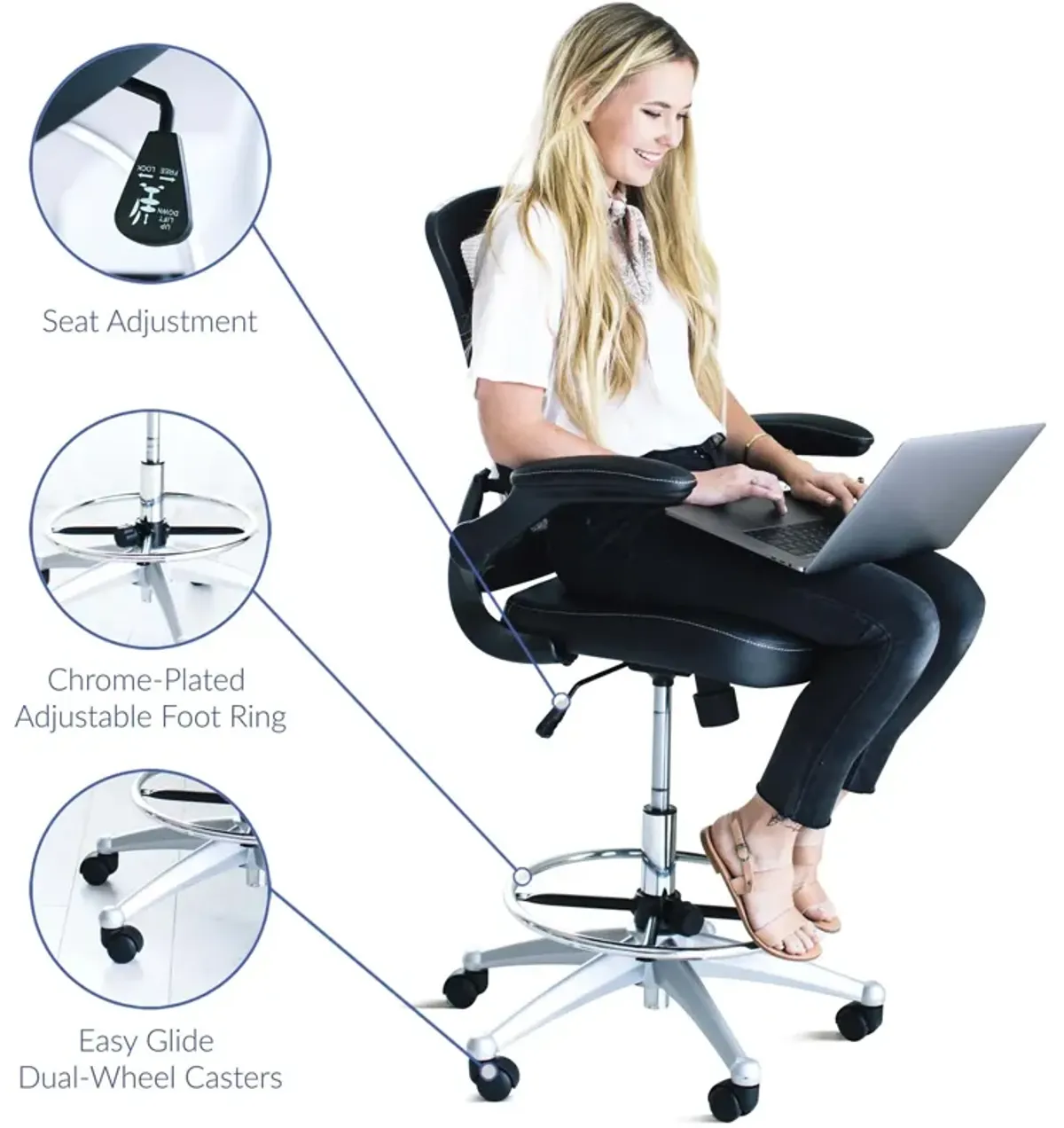 Modway Furniture - Attainment Vinyl Drafting Chair