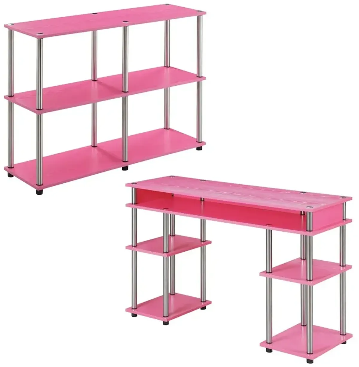 Convenience Concepts Designs2Go No Tools Desk and Console Table Set