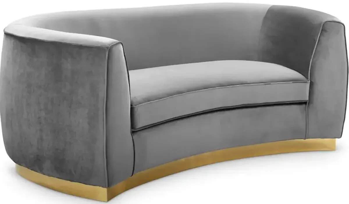 Meridian Furniture Julian Grey Velvet Loveseat