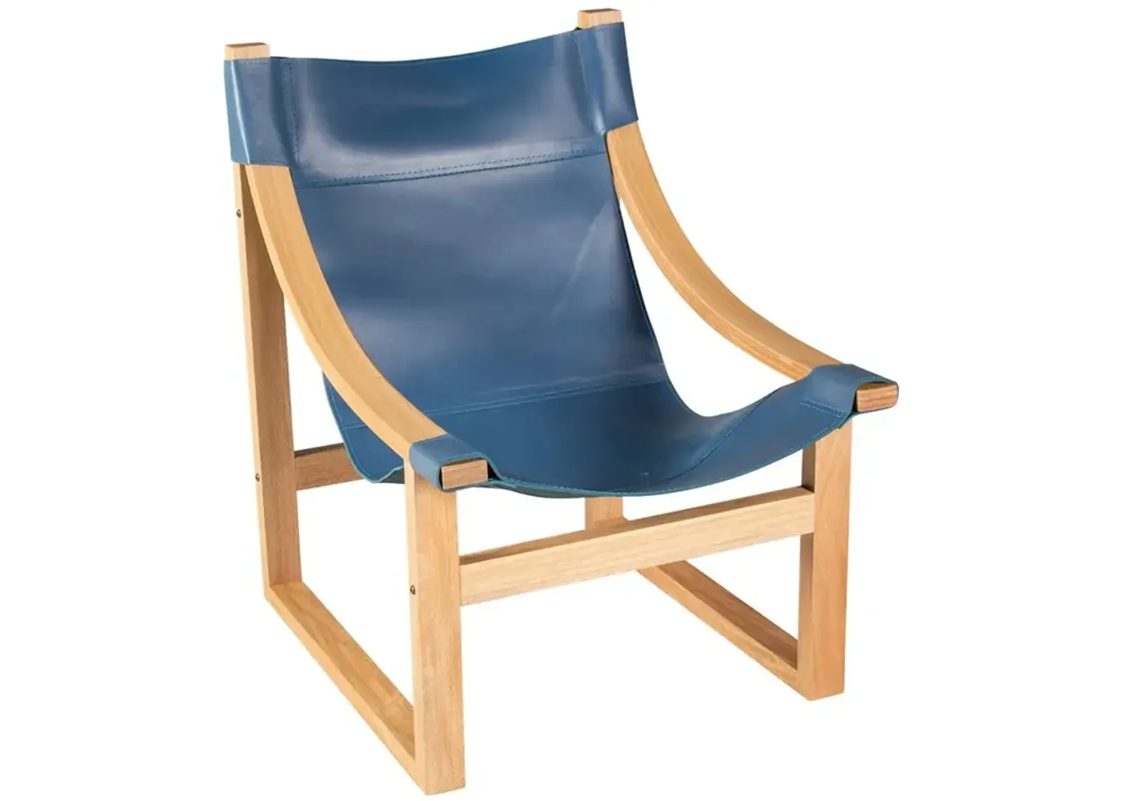 Lima Cobalt Leather Sling Chair