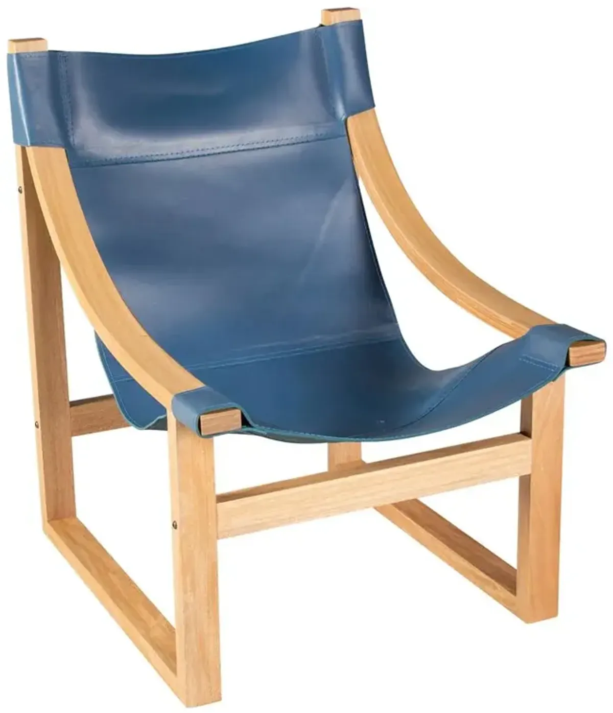 Lima Cobalt Leather Sling Chair