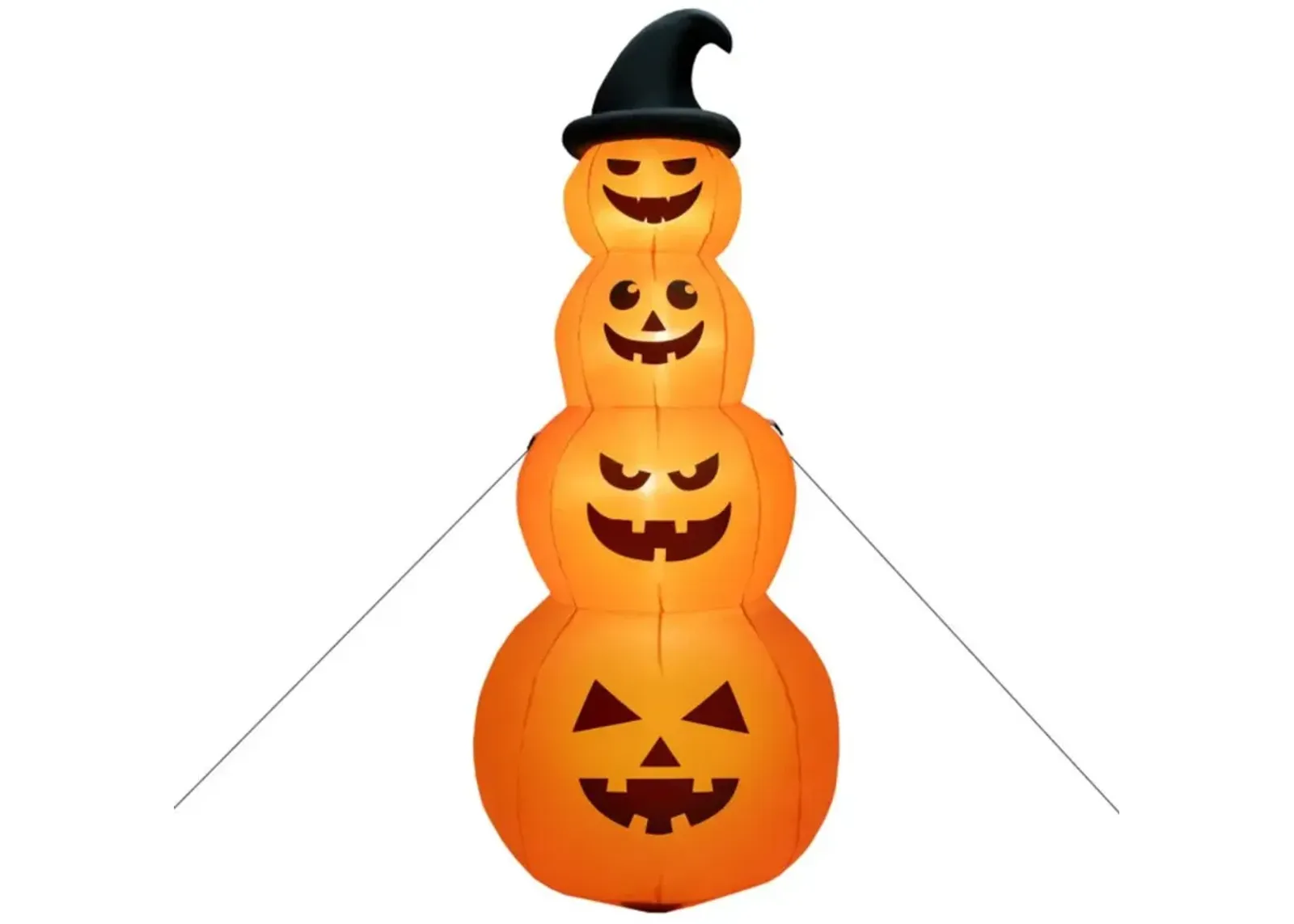 Hivvago 8 Feet Inflatable Halloween Pumpkins Stack with Built-in LED Lights