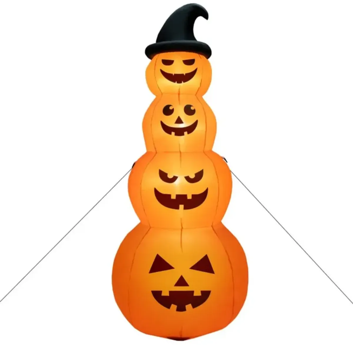 Hivvago 8 Feet Inflatable Halloween Pumpkins Stack with Built-in LED Lights