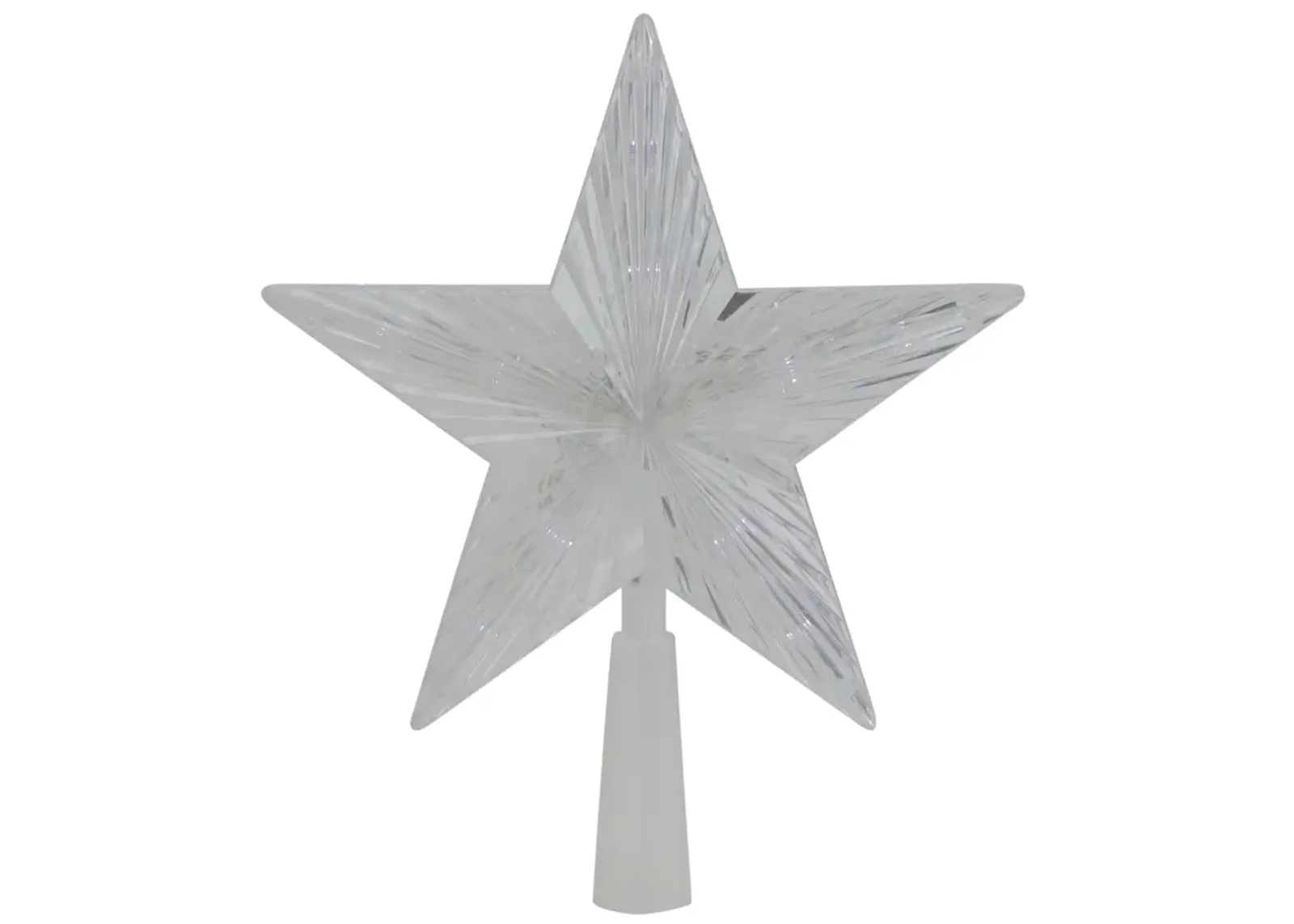 8" Pre-Lit Clear Crystal Star Christmas Tree Topper - Clear LED Lights