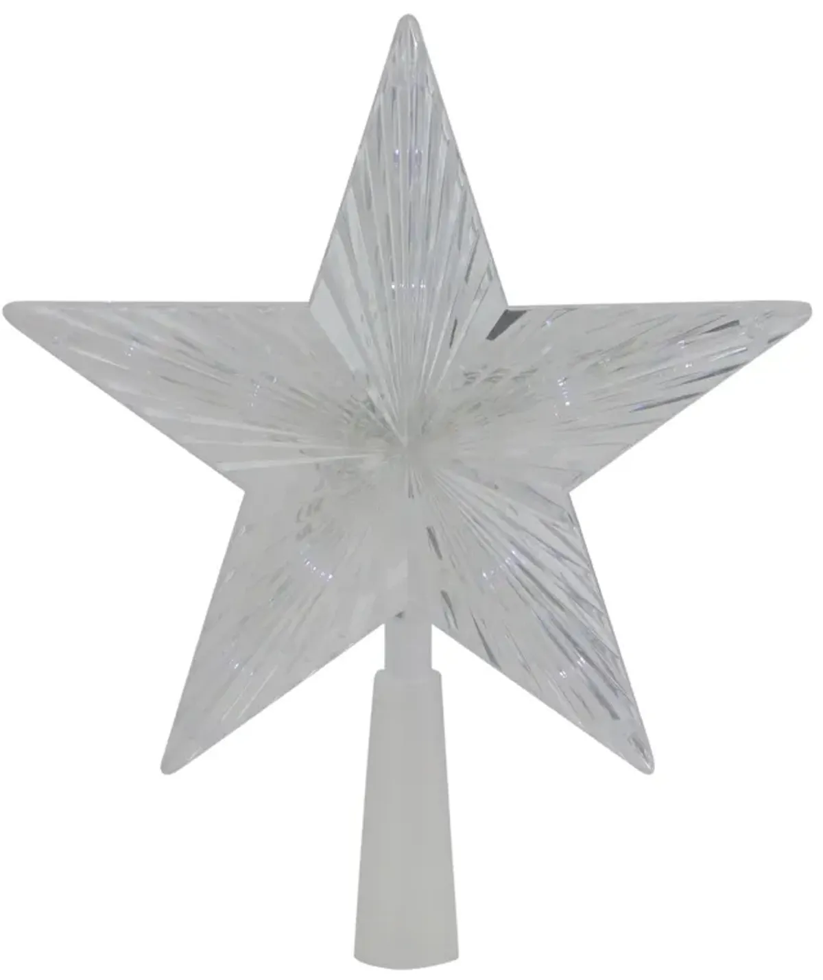 8" Pre-Lit Clear Crystal Star Christmas Tree Topper - Clear LED Lights