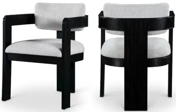 Meridian Furniture Sacha Grey Linen Textured Fabric Dining Chair, Set of 2