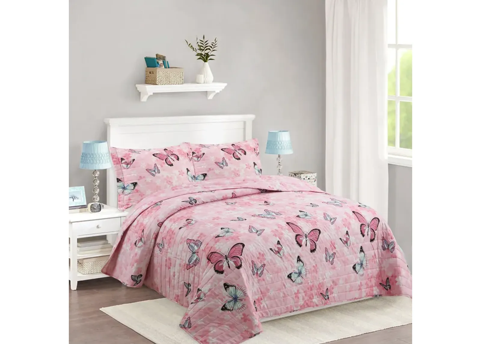 MarCielo Kids Bedspread Quilts Set for Teens Girls Girls Comforter A77.