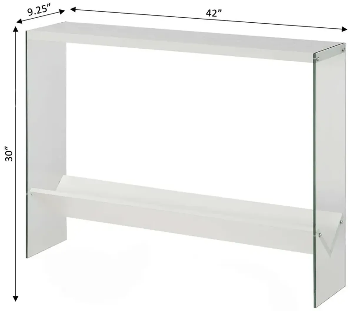 Convenience Concepts SoHo V Console Table with Shelf, R4-0552