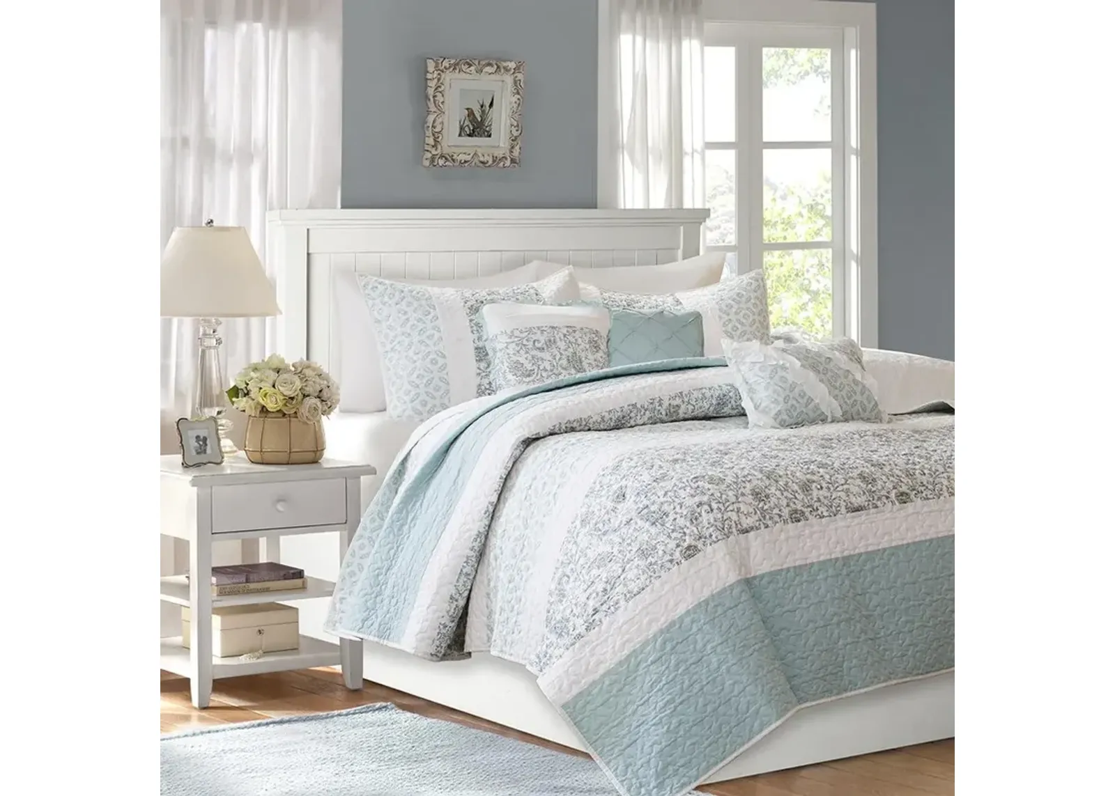 Belen Kox Blue Cottage Chic Coverlet Set, Belen Kox