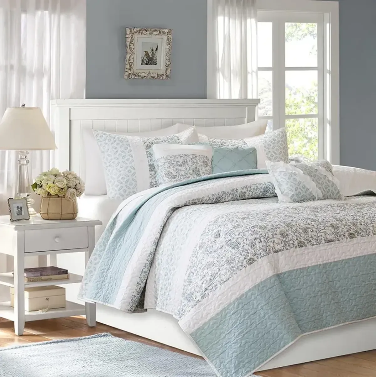 Belen Kox Blue Cottage Chic Coverlet Set, Belen Kox