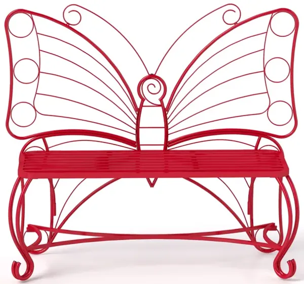 Butterfly Cast Metal Garden Bench, Outdoor Bench Patio Seat, Park Bench Outdoor Seating for Garden, Yard, Park, Entryway