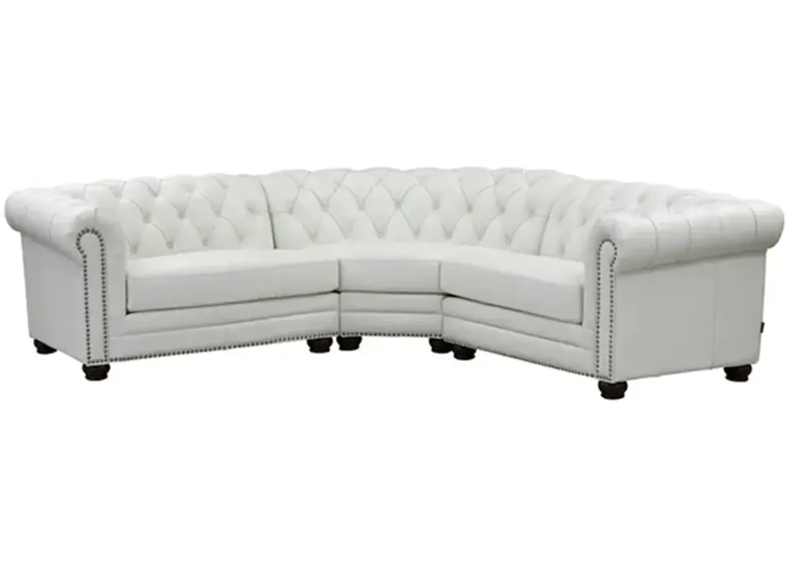 Aliso Top Grain Leather Symmetrical Chesterfield Sectional