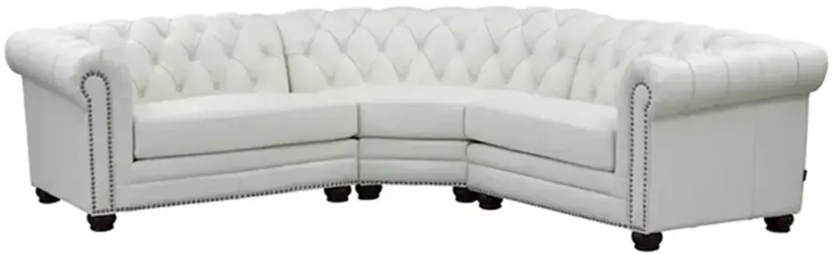 Aliso Top Grain Leather Symmetrical Chesterfield Sectional