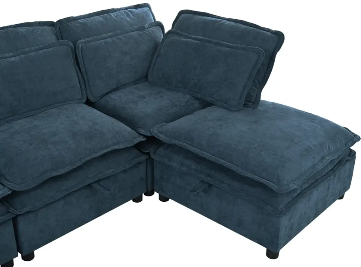 Merax Polyester Double-Layer Cushion Modular Sofa