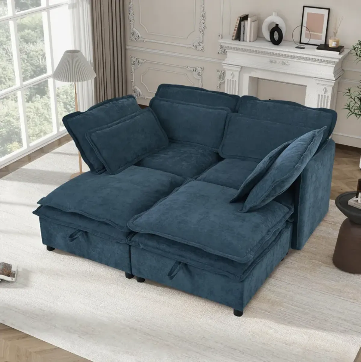Merax Polyester Double-Layer Cushion Modular Sofa