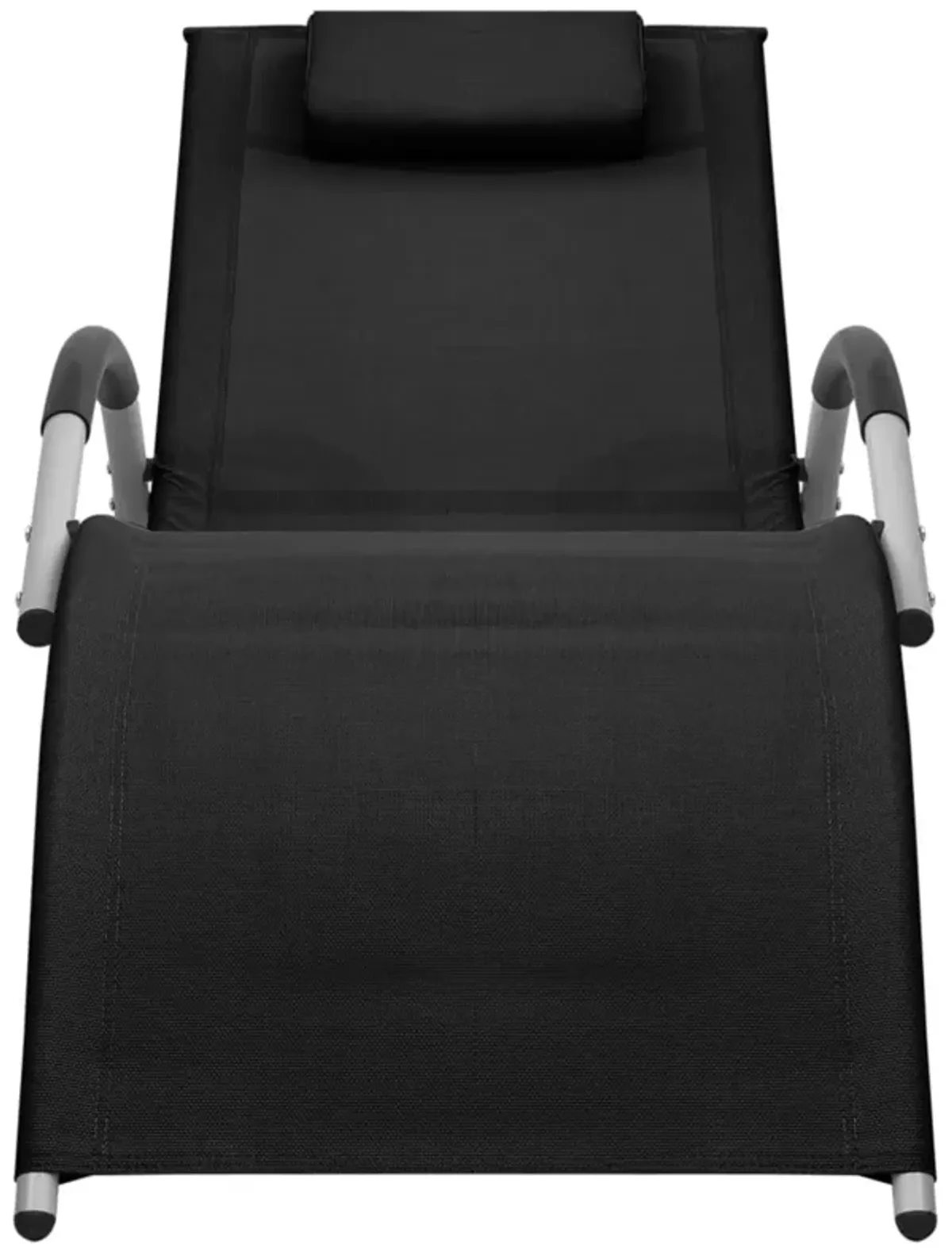 vidaXL Sun Lounger Textilene Black and Gray