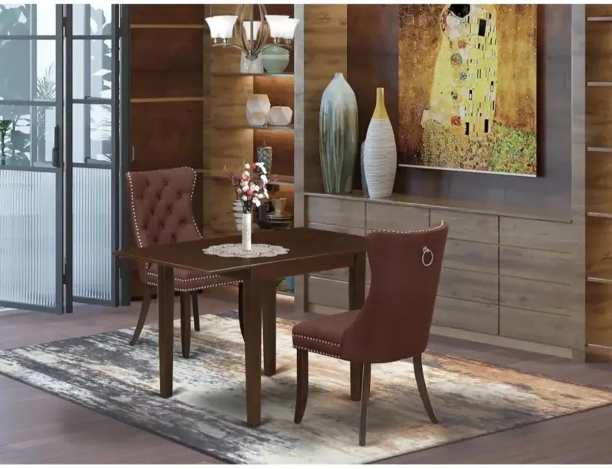 3 Piece Modern Dining Table Set Consists of a Rectangle Kitchen Table