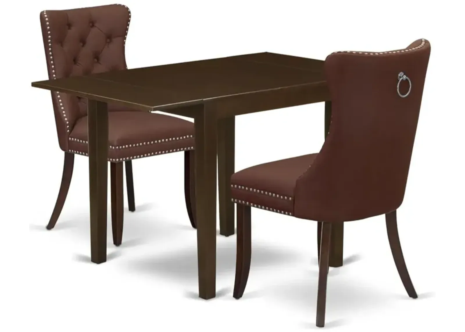 3 Piece Modern Dining Table Set Consists of a Rectangle Kitchen Table