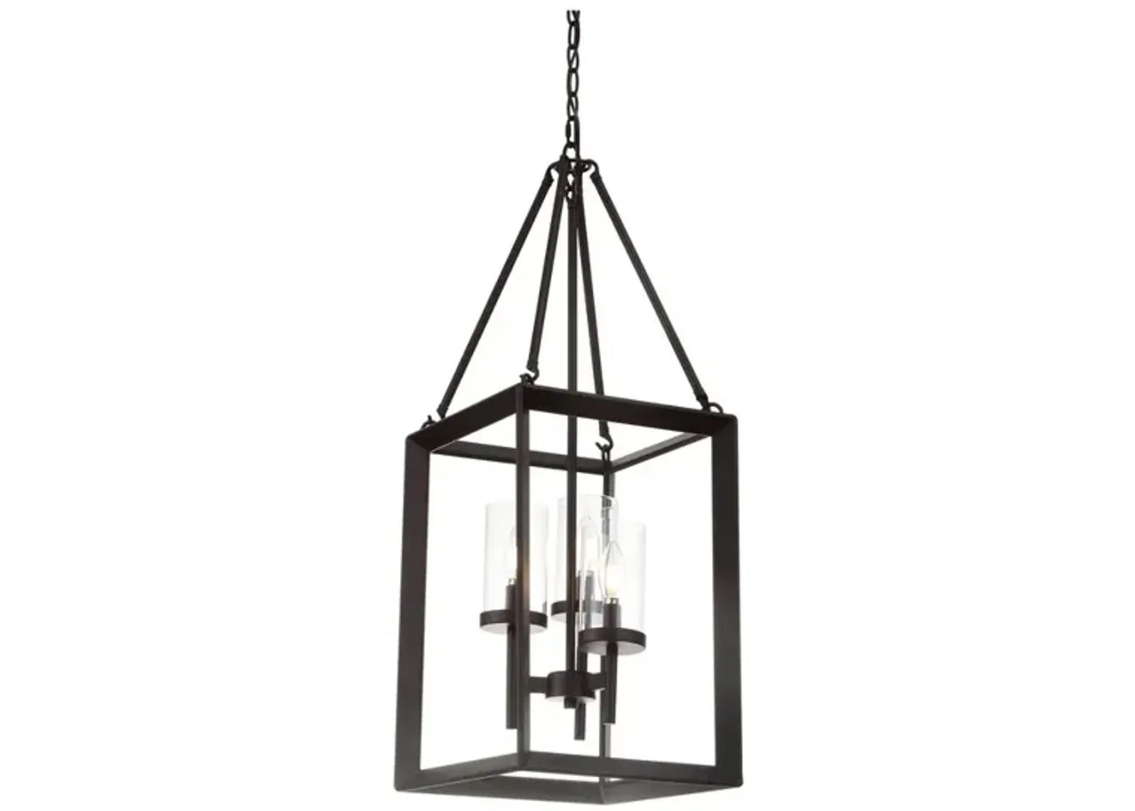 Anna 12" 3-light Metal/Glass LED Pendant, Oil Rubbed Bronze