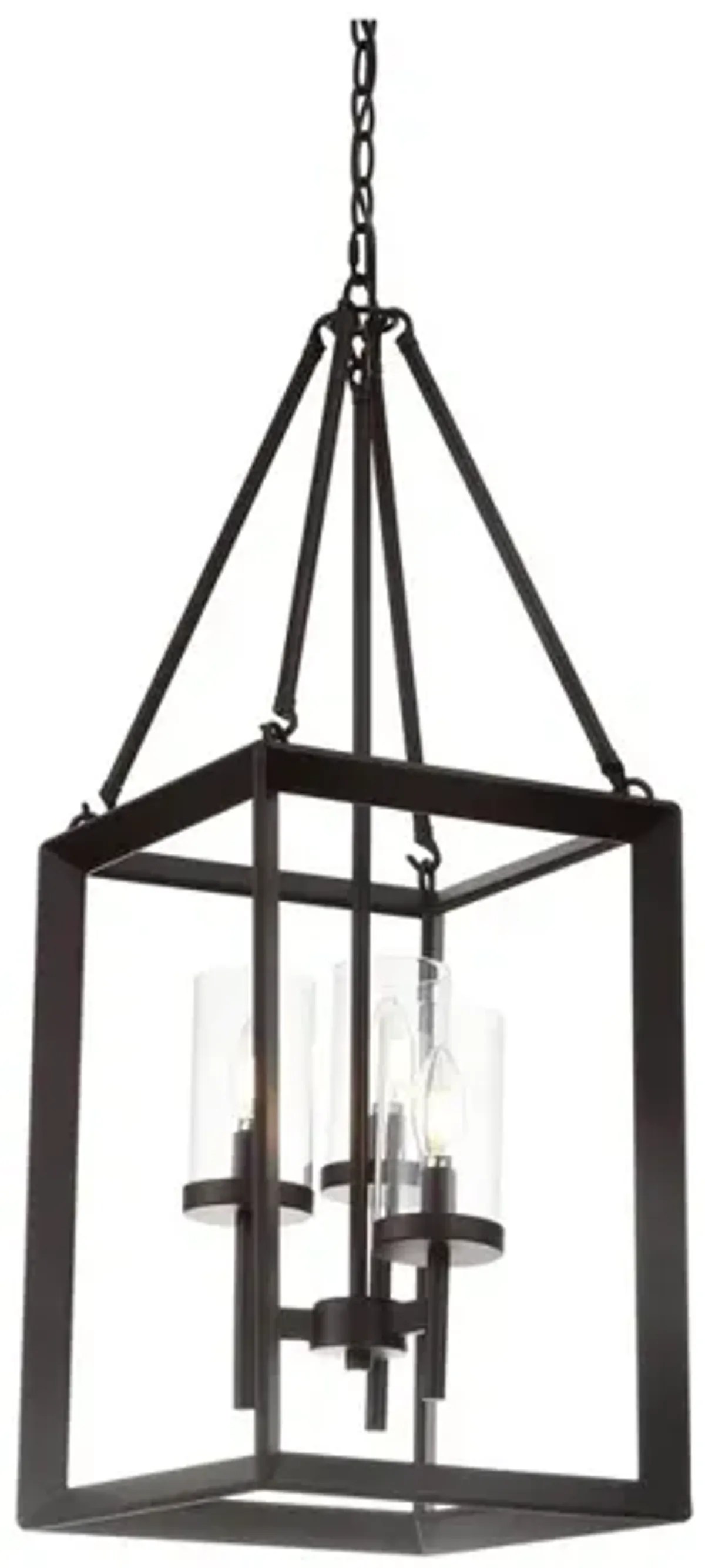 Anna 12" 3-light Metal/Glass LED Pendant, Oil Rubbed Bronze