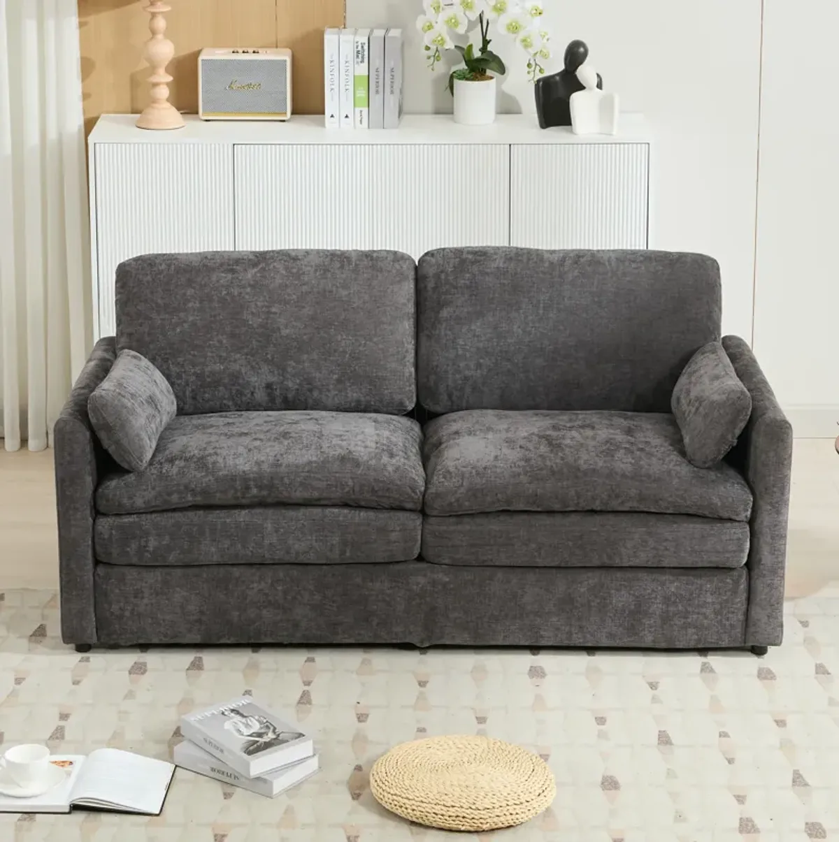 Merax Upholstered Loveseat Sofa for Living Room