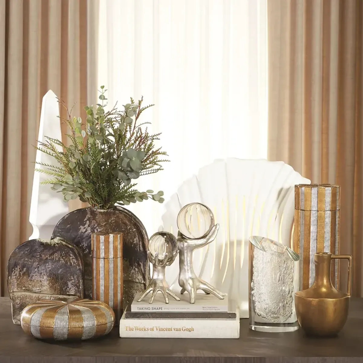 Slant Vase-Clear with Bubbles