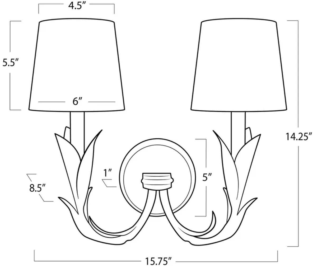 River Reed Sconce Double