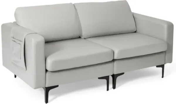 Hivvago Modern Loveseat Sofa Couch with Side Storage Pocket