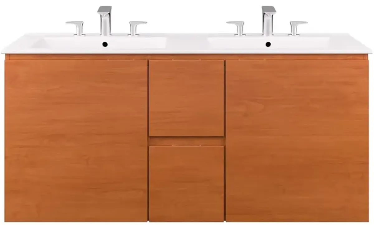 Scenic 48" Double Wall-Mount Bathroom Vanity