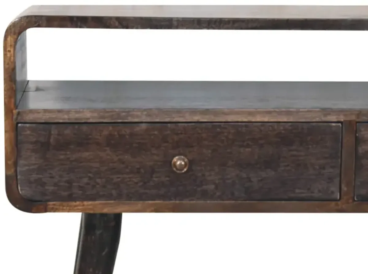 Curved Oak-ish Console Table