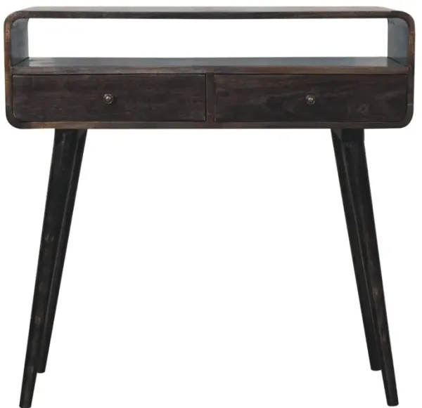 Curved Oak-ish Console Table