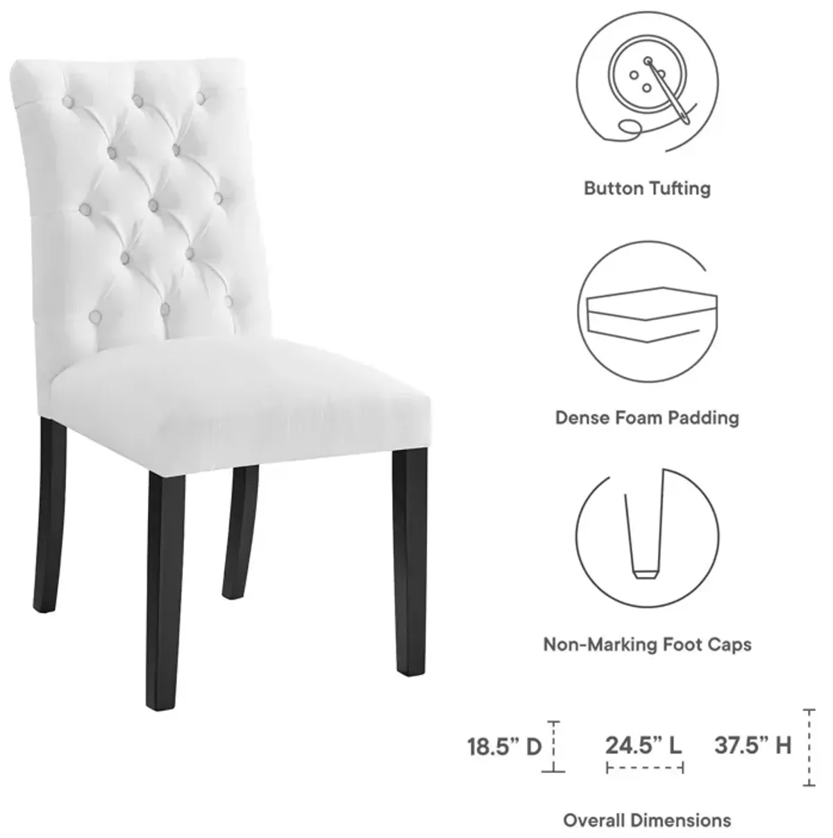 Duchess Button Tufted Fabric Dining Chair