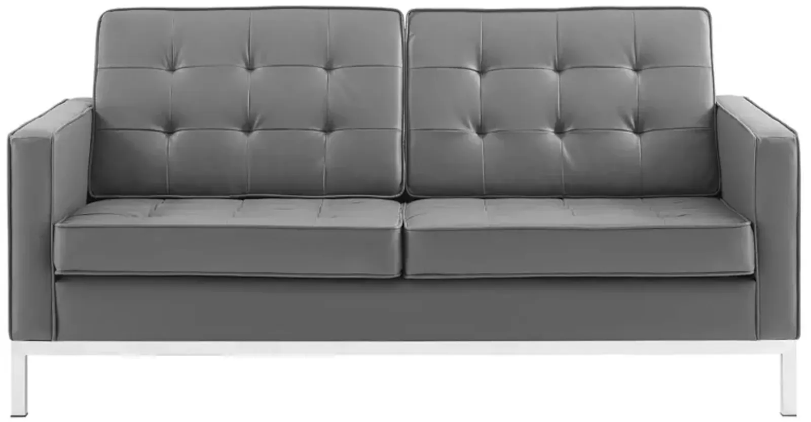 Loft Tufted Vegan Leather Loveseat