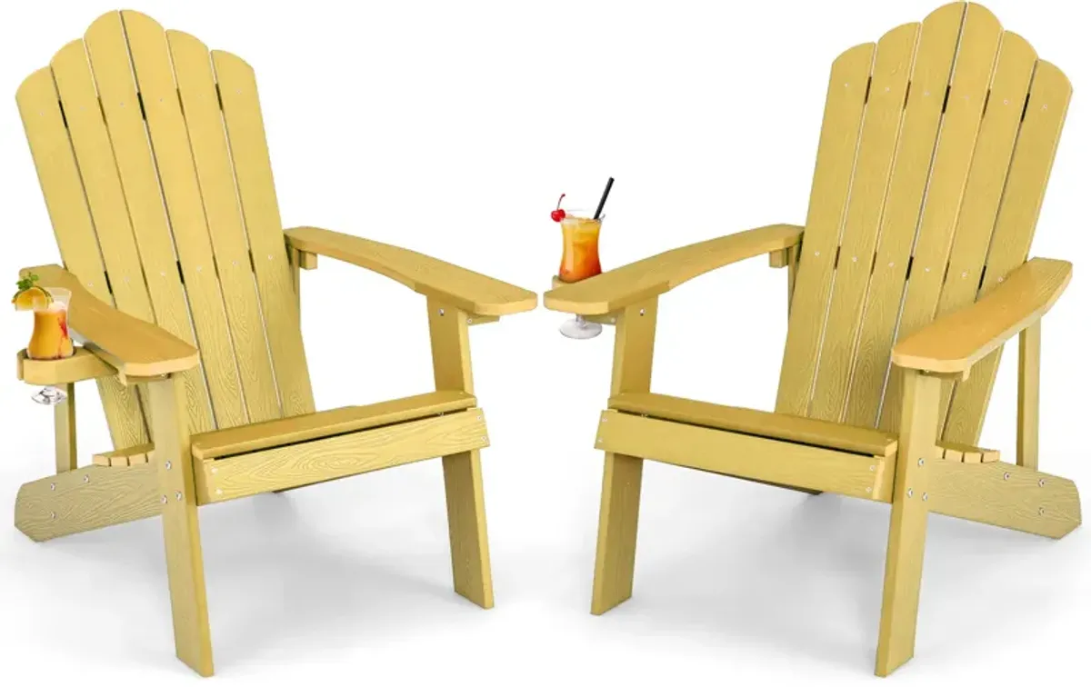 Weather Resistant HIPS Outdoor Adirondack Chair with Cup Holder