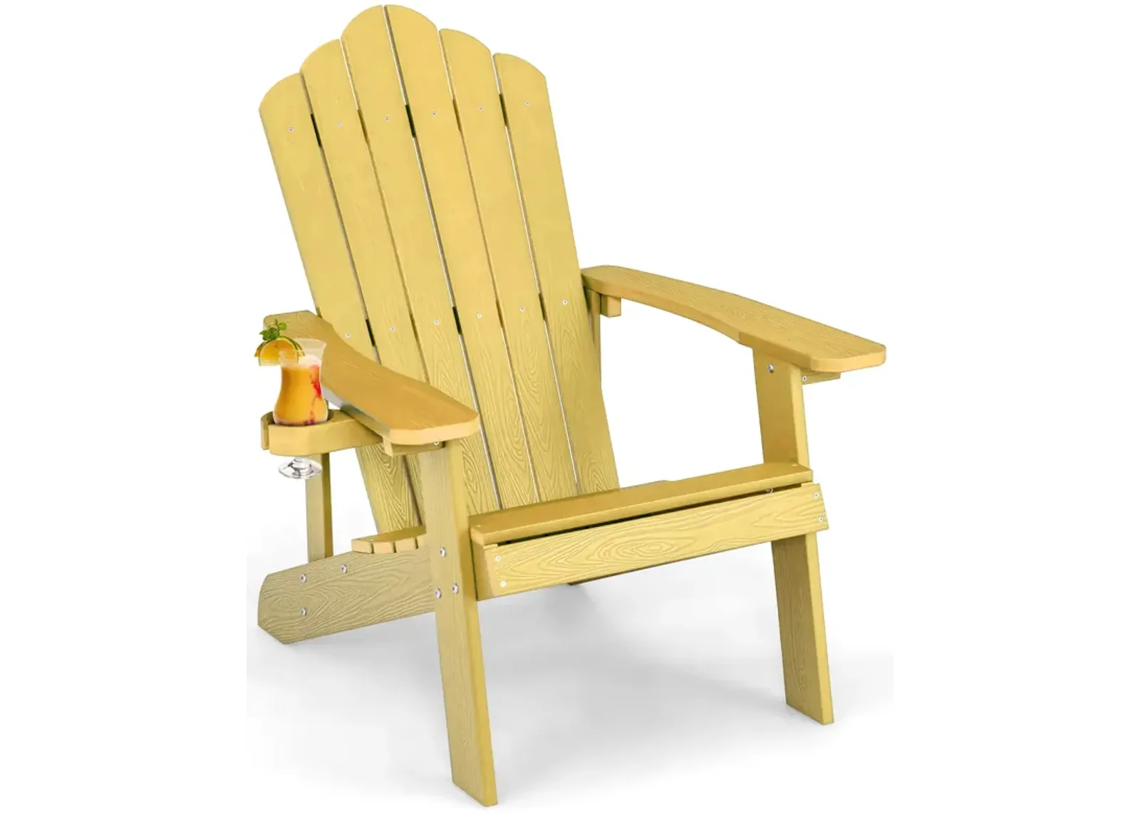 Weather Resistant HIPS Outdoor Adirondack Chair with Cup Holder