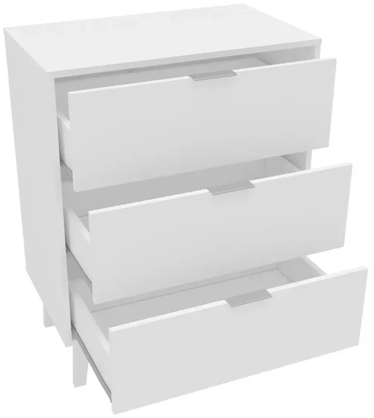 Polifurniture Victoria Modern 3 Drawer Dresser, White