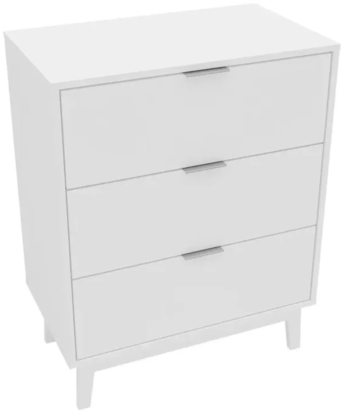 Polifurniture Victoria Modern 3 Drawer Dresser, White