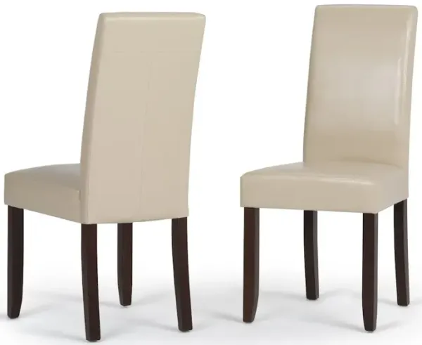 Simpli Home Acadian Solid Wood Parson Dining Chair (Set Of 2) In Satin Cream
