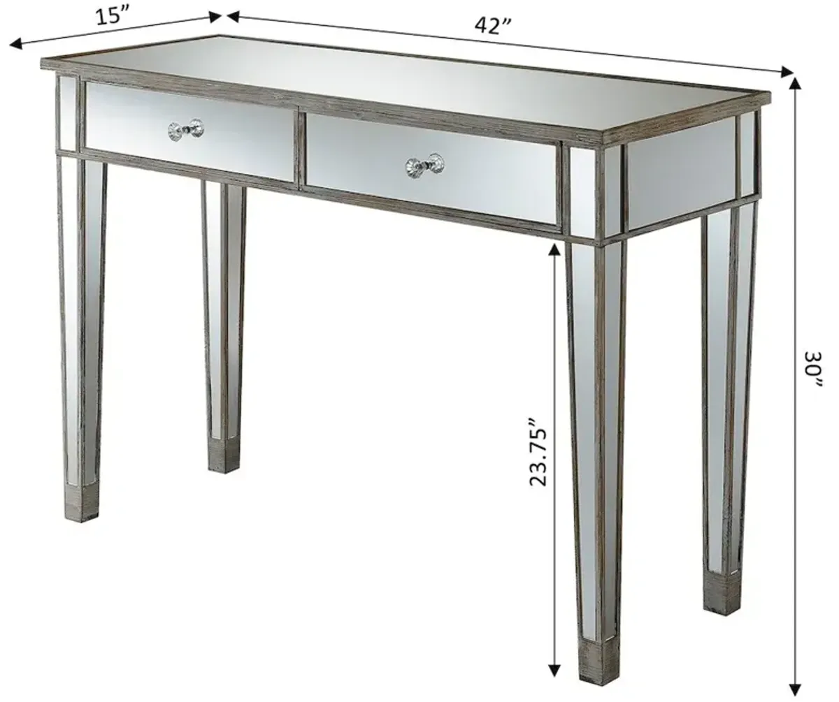 Convience Concept, Inc. Gold Coast Mirrored 2 Drawer Desk/Console Table