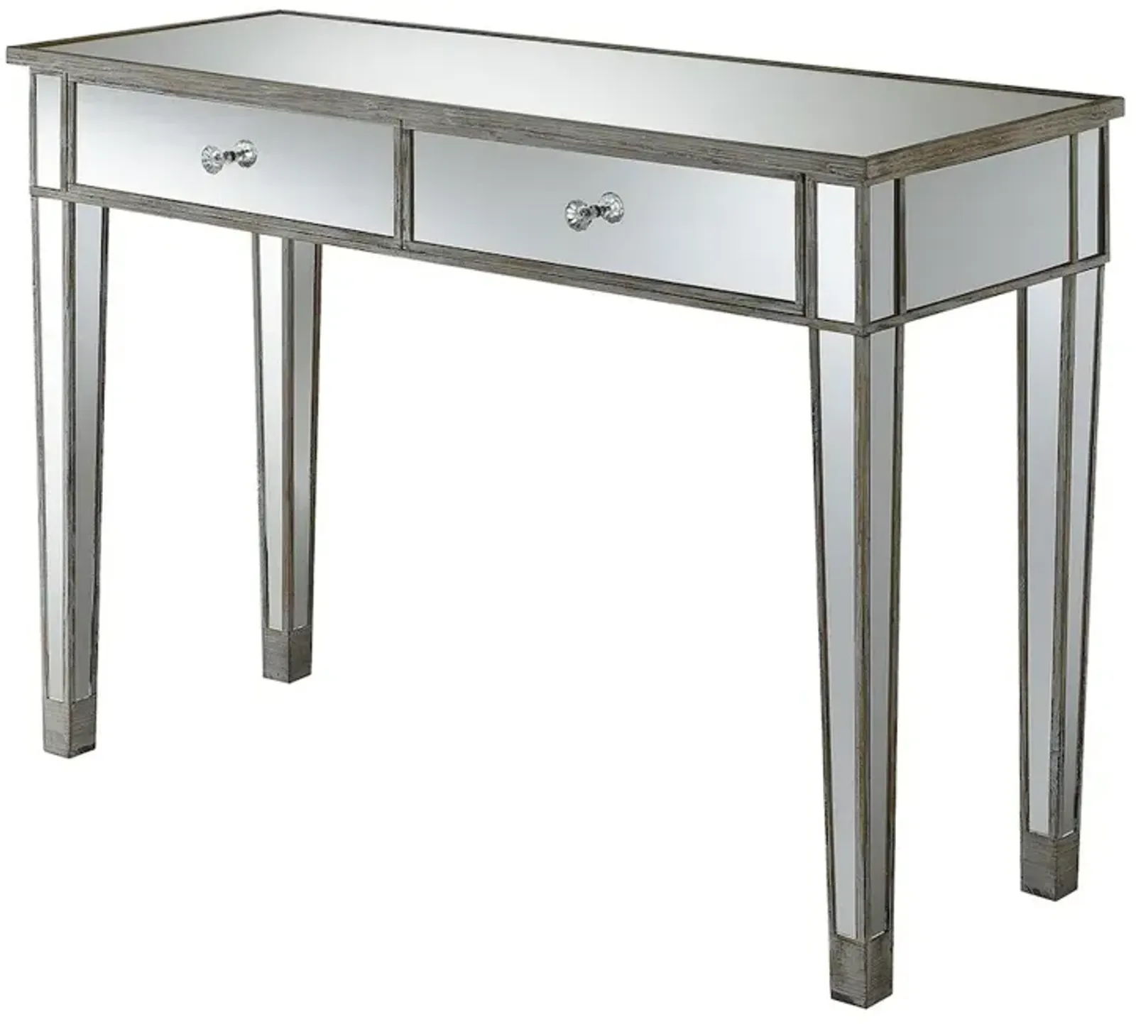 Convience Concept, Inc. Gold Coast Mirrored 2 Drawer Desk/Console Table