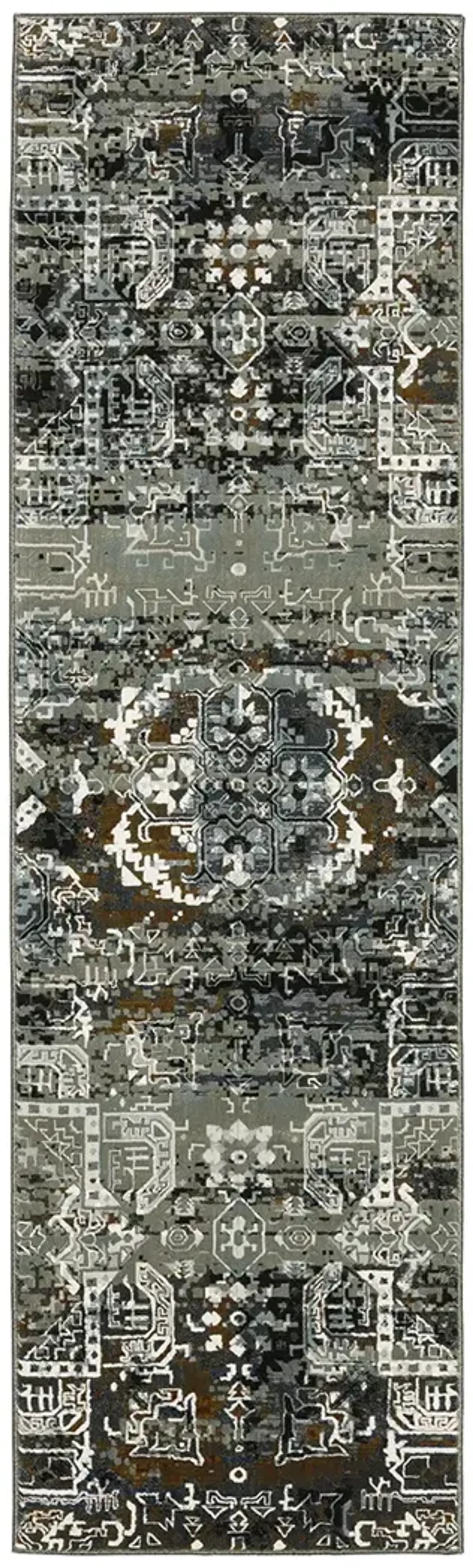 Gemini 2'3" x 7'6" Charcoal Rug