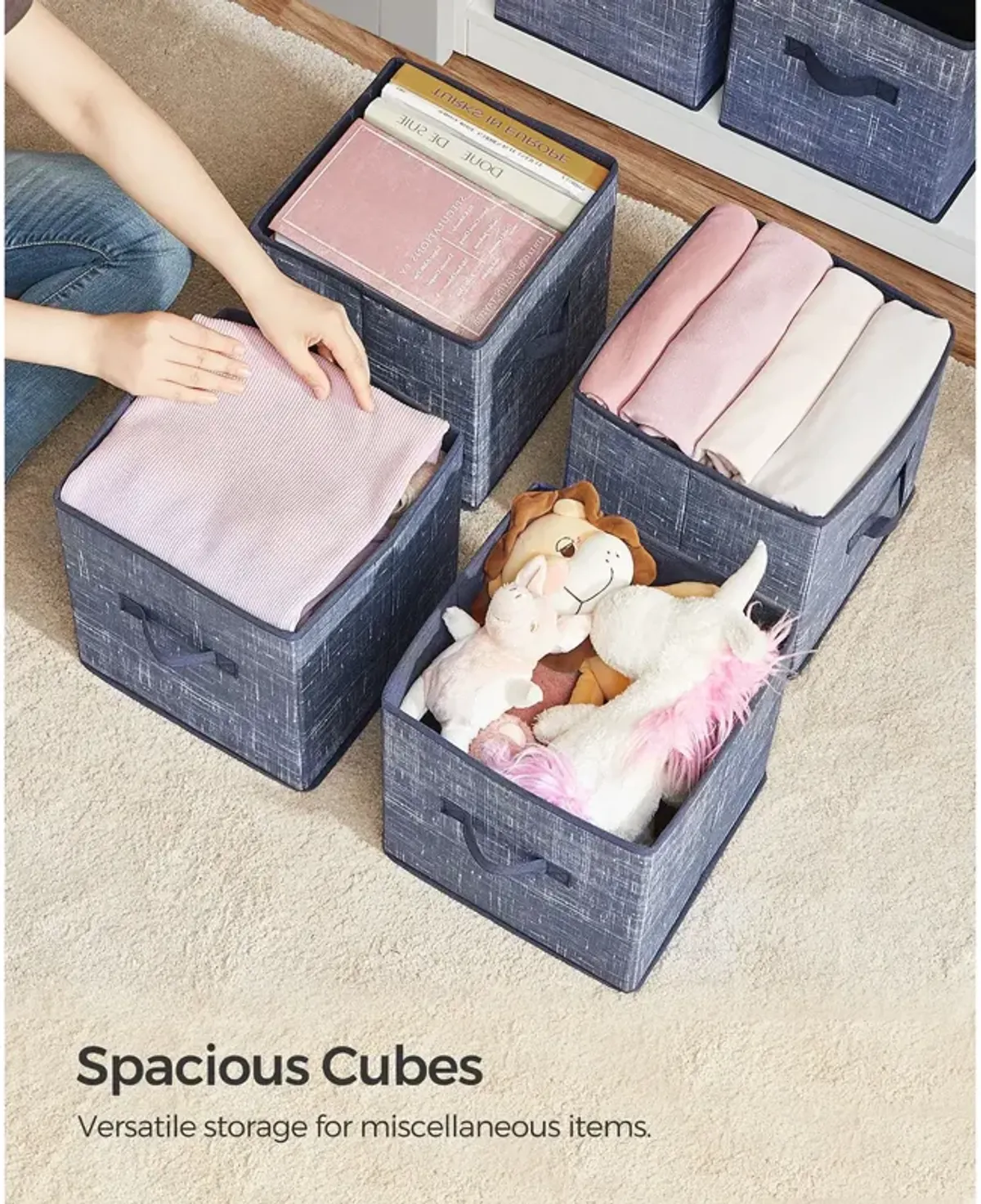 Non-Woven Fabric Storage Cubes with Double Handles