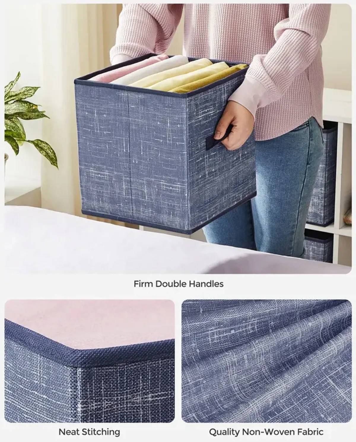 Non-Woven Fabric Storage Cubes with Double Handles